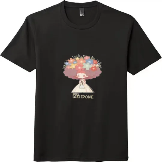 Discover Floral - Haired Girl 'RUDY WE11DONE' Graphic Unisex Tee