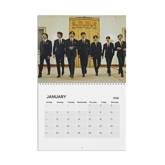 BTS 2026 Calendar | Wall Calendar 2026 | Bangtan Boys Calendar | BTS Fan | Gift For Daughter | Christmas Gift Exchange | Celebrity Calendar