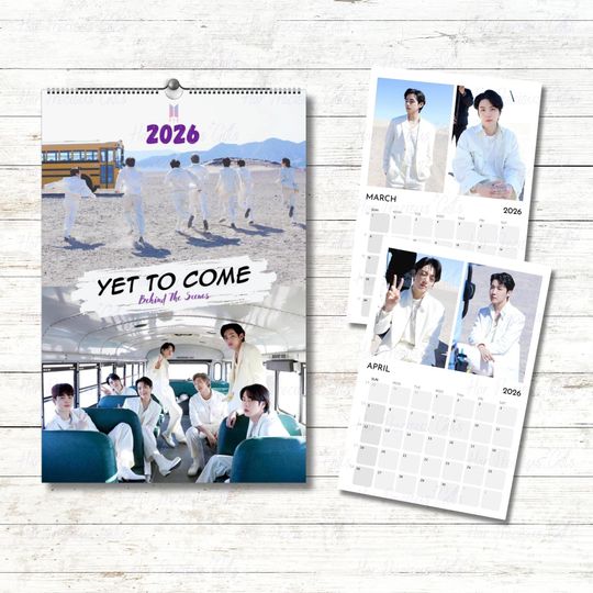 BTS Yet To Come 2026 Calendar, Behind The Scenes, BTS Wall Calendar, K-pop, K-pop Idol, Bts Army, Bts Fandom