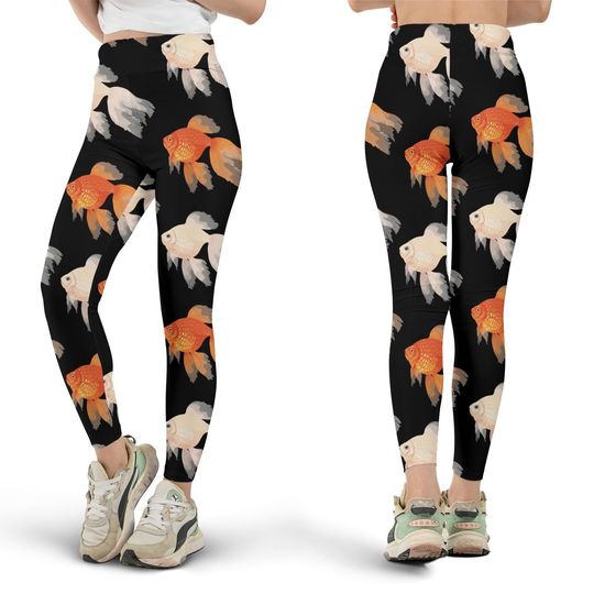 Discover Black Goldfish Leggings, Workout Leggings, Gift for Her