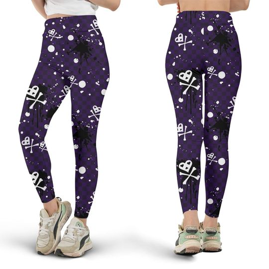 Discover Checkered Skull Leggings, Workout Leggings, Gift for Her