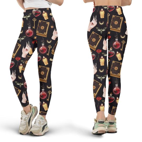 Discover Potion & Magic Book Leggings, Workout Leggings, Gift for Her