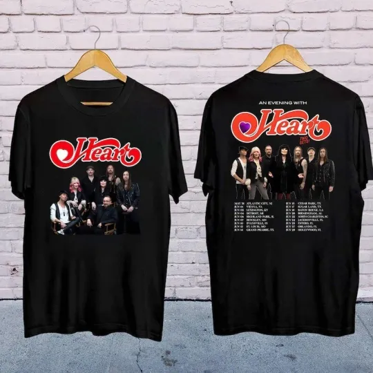 Heart Band Graphic T-Shirt - Rock Band Heart 2025 Tour, An Evening With Heart