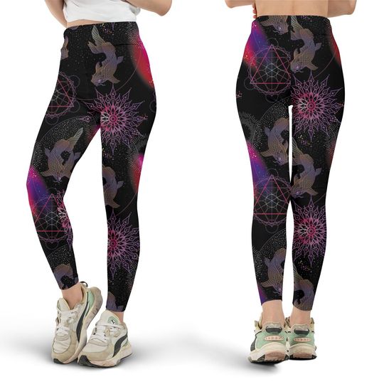 Discover Koi Goth Nocturne Magic Leggings, Koi Fish, Gothic Style, Occult, Dark Academia, All Over Print, Witchy Clothes, Yoga Pants