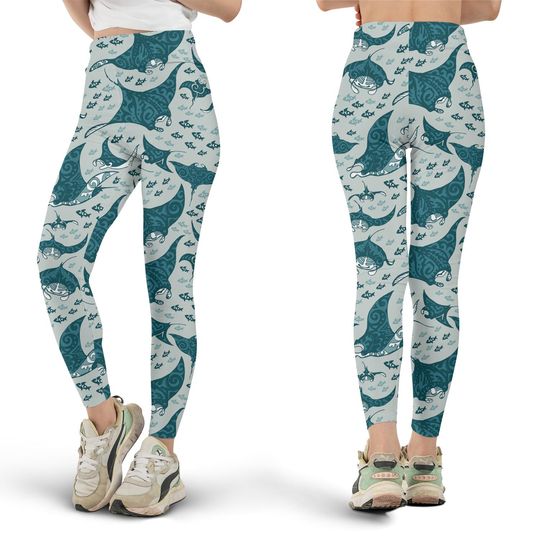 Discover Tribal Manta Ray Leggings, Workout Leggings, Gift for Her