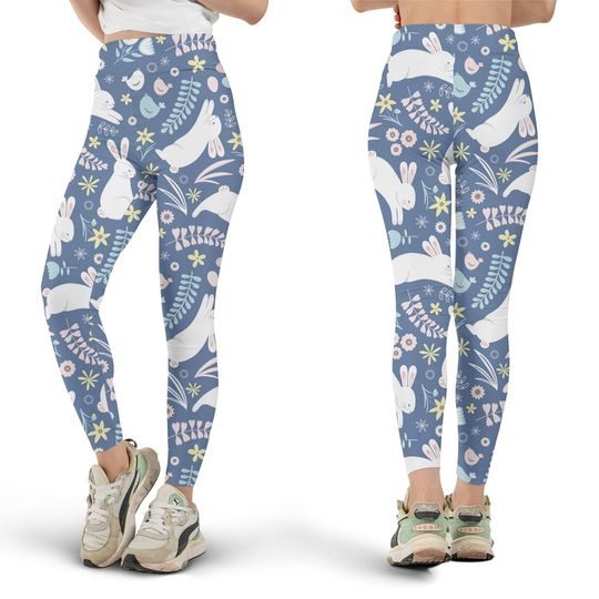 Easter Bunny Leggings, Workout Leggings, Gift for Her