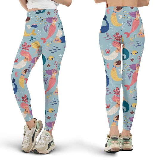 Discover Fishes and Mermaid Leggings, Workout Leggings, Gift for Her