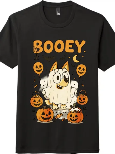 Discover Halloween Funny Ghost Bingo Printed Tee,Casual Short -Sleeved in Black and White