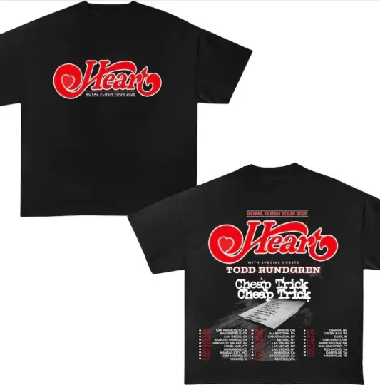 Heart Band New Tour 2025 Double Sided T-Shirt