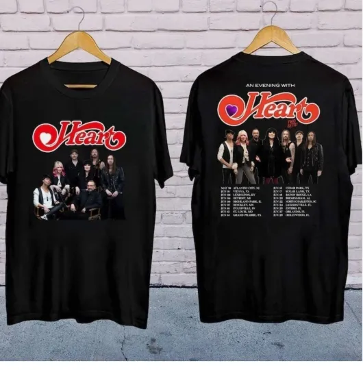 Discover Heart Band Graphic T-Shirt, Rock Band Heart 2025 Tour Tee