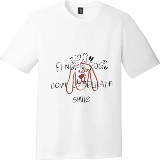 Discover Finger Fog Smile Dog Graphic Unisex Tee