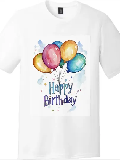 Discover Birthday-Themed Colorful Balloon Printed T-shirt-Casual Short-Sleeved T - Shirt