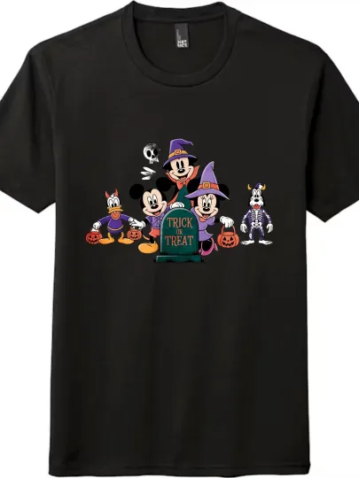Discover Disney Halloween Fun Cartoon T - Shirt, Unisex Short -Sleeved