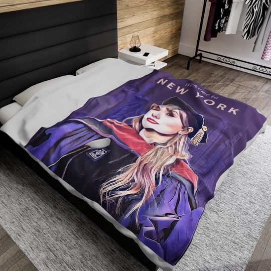 Discover Dr Swift Welcome to NY NYU Velveteen Plush Blanket