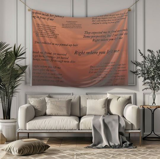 Discover Right Where You Left Me Indoor Wall Tapestry | Fabric | Did you ever hear about the girl who got frozen | Evermore | Eras Tour