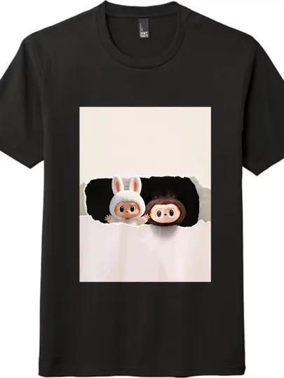 Discover Cute Cartoon Friends Tearing Paper Printed Tee, Trendy and Stylish Short-sleeved