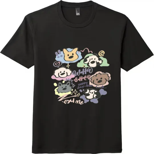 Discover Happy Day Bro Dog Heads Graphic Unisex Tee