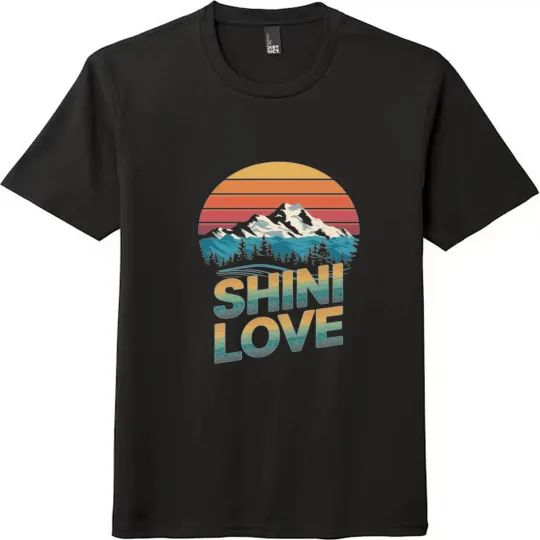 Discover Shini Love Mountain Sunset Graphic Unisex Tee
