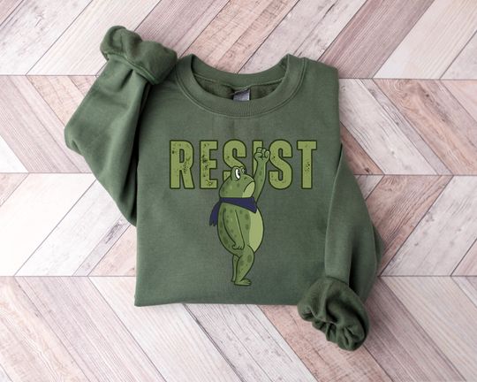 Discover Portland Frog Resist Protest Sweatshirt, Anti-ICE Shirt, Portland Frog Shirt, Protest T Shirt, Anti Establishment, Deportation Resistance