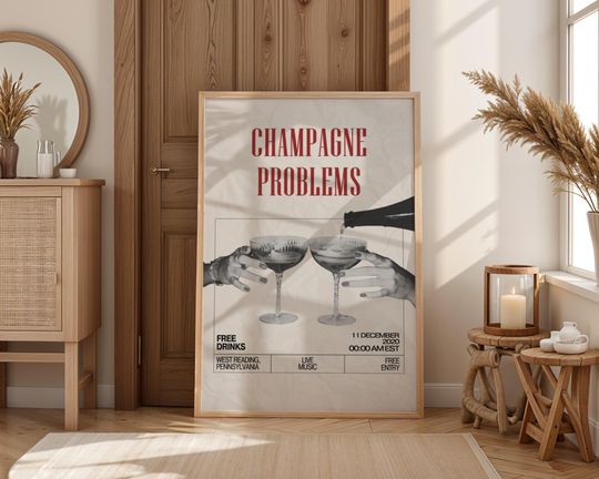 Discover Champagne Problems Poster Taylorr Swifts Evermore  Minimalist Album Poster  taylor version Wall Art  Digital Download JPG & PDF