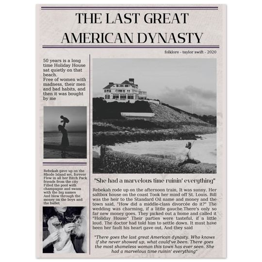 Discover The Last Great American Dynasty Classic Matte Paper Poster