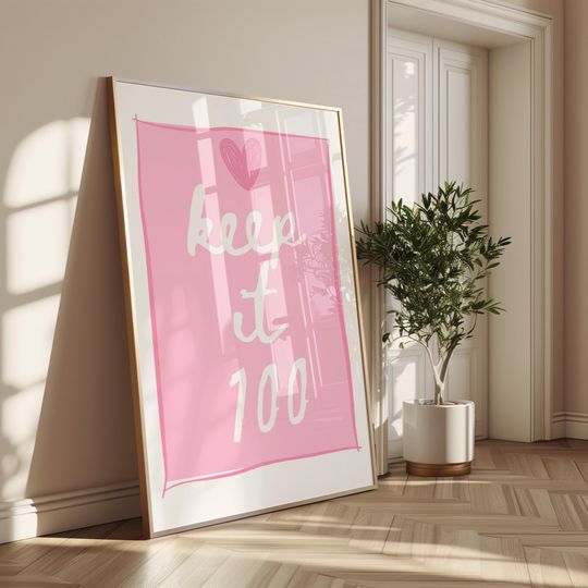 Discover Taylor Inspired Art Keep it 100, Girly College RoomDecor, Pink Wall Decor (Digital Download)