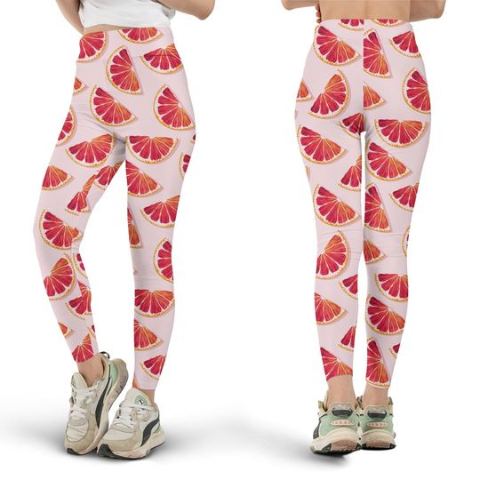 Grapefruit Leggings, Workout Leggings, Gift for Her