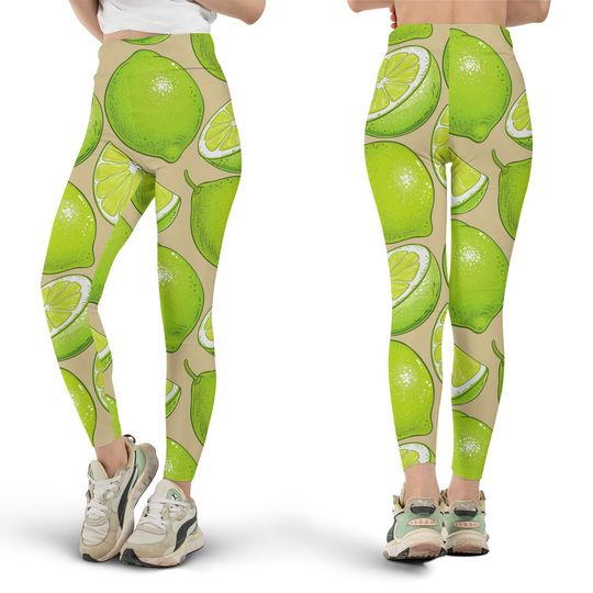Lime Leggings, Workout Leggings, Gift for Her