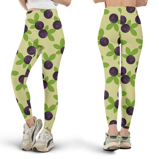 Blueberry Leggings, Workout Leggings, Gift for Her