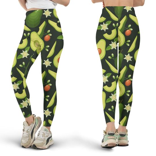 Discover Avocado Leggings, Workout Leggings, Gift for Her