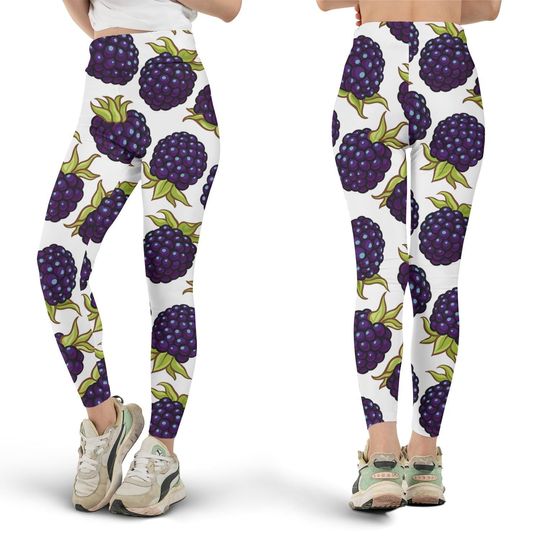 Blackberry Leggings, Workout Leggings, Gift for Her