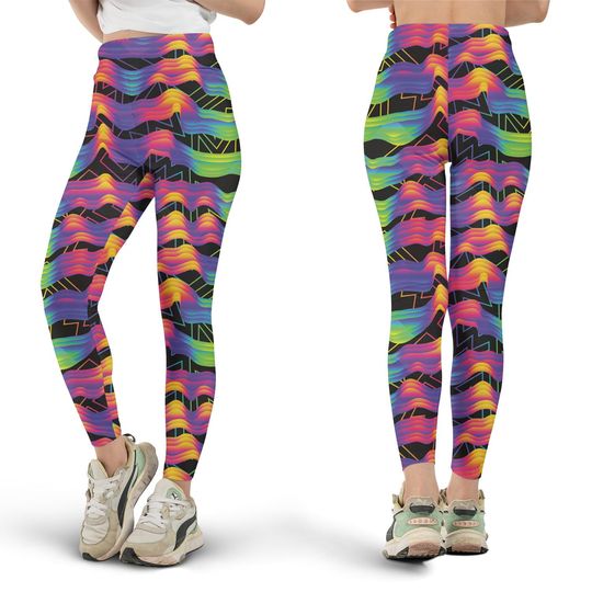Galaxy Psychedelic Rave Leggings, Workout Leggings, Gift for Her