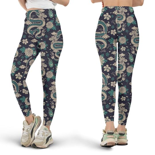 Discover Japanese Dragon Leggings, Workout Leggings, Gift for Her