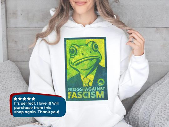 Discover Portland Frog Unisex Hoodie, Frogs Against Fascism Protest Sweatshirt, Activism Pullover, Funny Political Frog Design