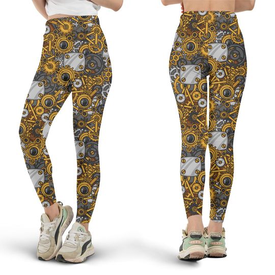 Discover Metal Gears SteampunkLeggings, Workout Leggings, Gift for Her