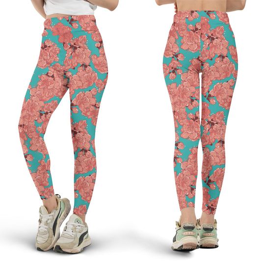 Discover Cherry Blossom Leggings, Workout Leggings, Gift for Her