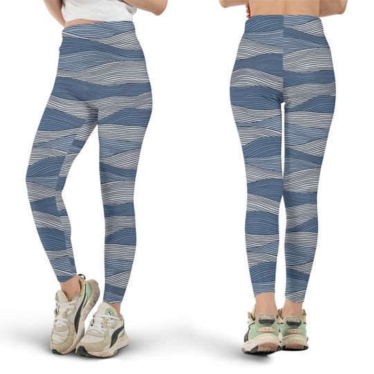 Discover Asian Wave Abstract Leggings, Workout Leggings, Gift for Her