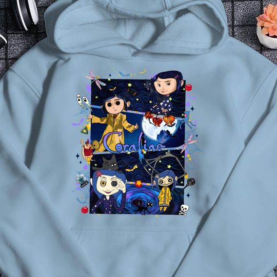 Coraline Hoodie, Coraline Doll Unisex Hoodie, Scream Movie Hoodie, Scary Movie Hoodie, Movie Character, Gifts