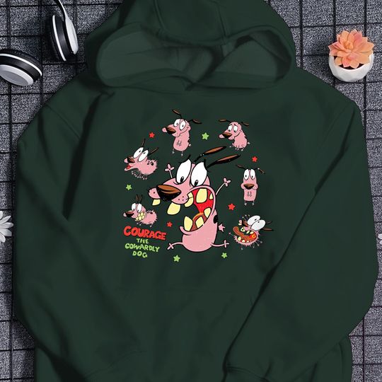 Courage The Cowardly Dog Hoodie, 90s Cartoon Unisex Hoodie, 90s TV Series Hoodie, Scary Movie Hoodie, Funny Dog Hoodie, Gifts