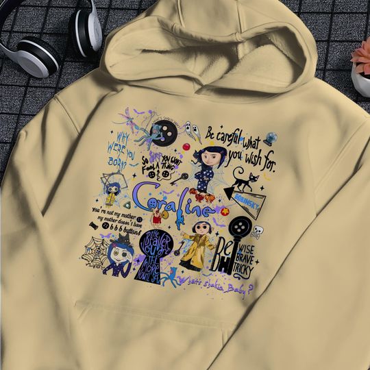 Coraline Hoodie, Scary Doll Unisex Hoodie, Scream Movie Hoodie, Movie Character, Gifts