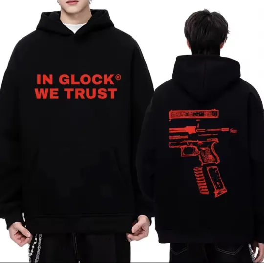 Discover Unisex GLOK Hoodie Punk Streetwear Double Sided Hoodie
