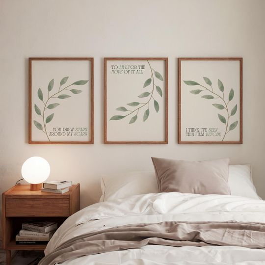 Discover Taylor Lyric Print Set of Three: Floral Bedroom Wall Art (Digital Download)