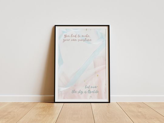 Opalite Taylorr Swifts Lyrics Poster - The Life of a Showgirl Inspired Wall Art - Aesthetic Opalite Colors Print