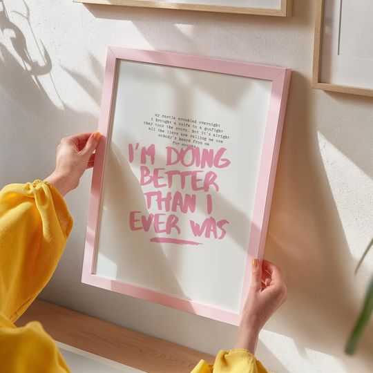 Discover Taylor Lyrics Pink Poster Print: Girly Bedroom Decor (Digital Download