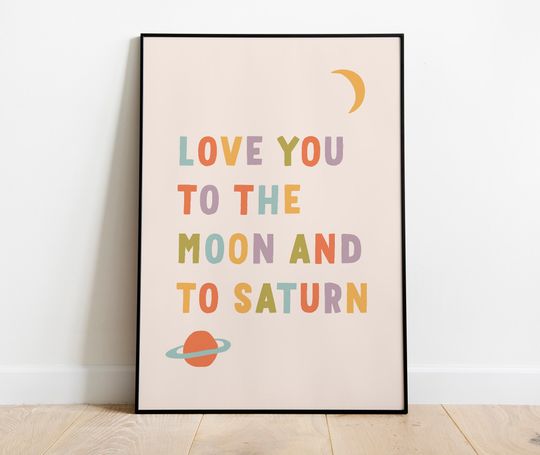 Discover Taylorr Swifts Nursery Art Print: Love You to the Moon (Digital Download)