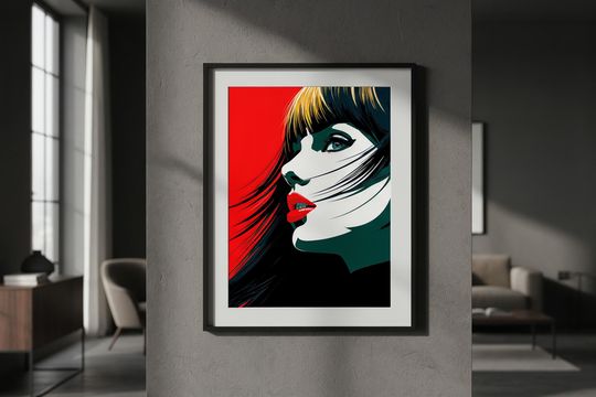 Poster _ Painting _ Print _ Illustration of Taylorr Swifts. Interior decoration. Trendy wall art. Printable wall art.