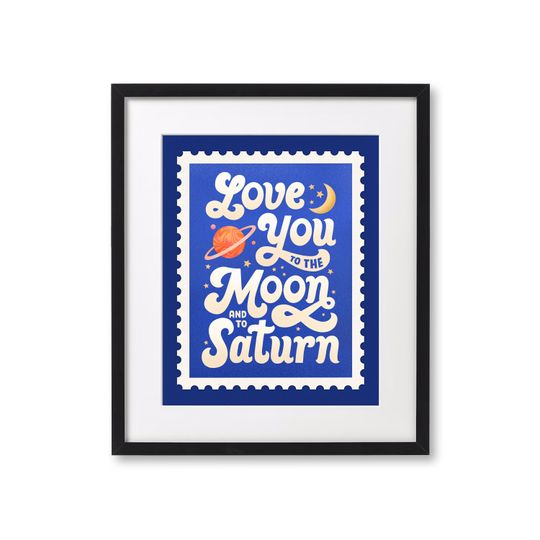 Discover Seven "Love you to the moon and to Saturn" - Folklore - Hand Lettered Print - Wall Art