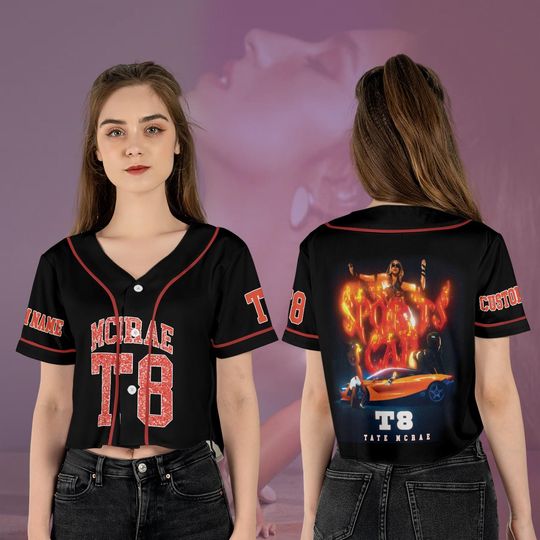 Discover Customized Tate McRae T8 Croptop Jersey, Tate McRae Baseball Jersey, Tate McRae Miss Possessive Tour 2025 Shirt, Fan Gift For Concert