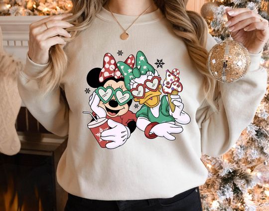 Discover Minnie Daisy Disney Christmas Sweatshirt, Disney Bestie Christmas Kids Sweatshirt, Best Friend Cousin Christmas Sweatshirt, Disney Hoodie