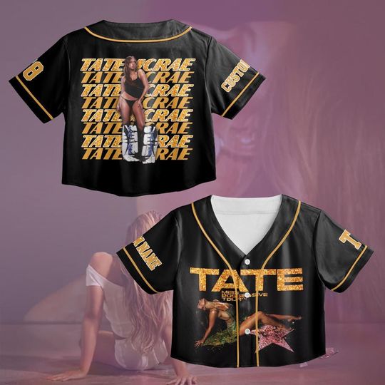 Discover Customized Miss Possessive Tour 2025 McRae Croptop Baseball Jersey, T8 Leopard Jersey, Tate McRae Tour Outfit,McRae Fan Merch,Music T8's Fan